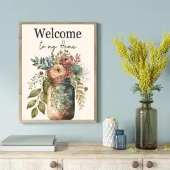 玄関アートポスター ウェルカム Welcome To My Home 玄関飾り