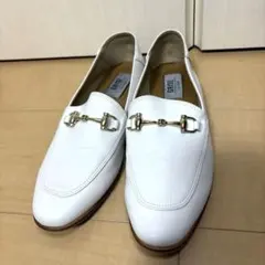 美品！ルタロングリーズ　バブーシュ　ホワイト　白　23.5cm 本革