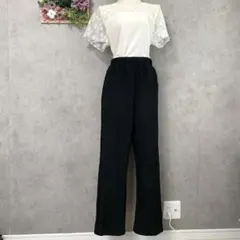 562【Dazy】リラックスパンツ　（Ｍ）　ワッフル　ゆったり　黒　部屋着にも◎