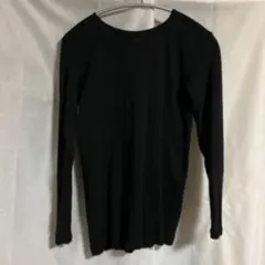 無印良品 あったか綿 クルーネック長袖Tシャツ M ブラック 2枚セット