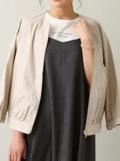 avv 麻混 ノーカラージャケット