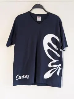 Curves Vネック Tシャツ LLAネイビー