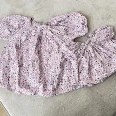 petit main LIEN 親子リンク　花柄ブラウス　90