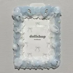 トレカケース ホイップデコ うさ耳 うさぎ ブルー ラインストーン