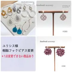 ユリシス様　ピアスセット　樹脂フックピアス変更(1点変更できない商品あり)