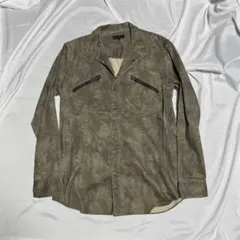 00s coating fake Leather shirt