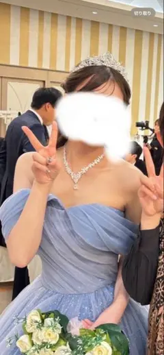ブライダルアクセサリー ティアラ ネックレス ピアス 3点セット
