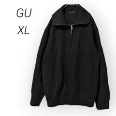 ジーユー♪GU ローゲージハーフジップセーター XL ブラック