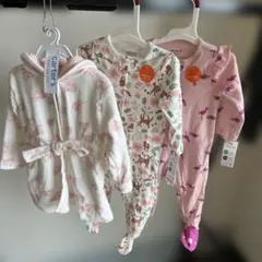 Carter's フード付きバスローブとロンパースセット