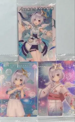 天音かなたメタリックプラカード３枚　ホロライブウエハースvol.3含む　未開封