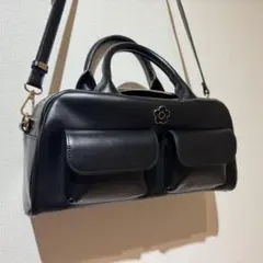 MARY QUANT Wフラップポケットデイジー 2WAYトート ブラック 美品