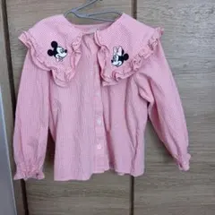 ミッキー・ミニー ギンガムチェック長袖ブラウス