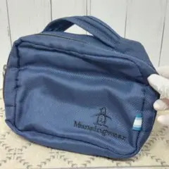 【美品】Munsingwear マンシングウェア ゴルフ ポーチバッグ ネイビーのサムネイル
