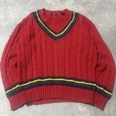 90s old gap Vネック　ニット　マルチデザイン　ゆるだぼ