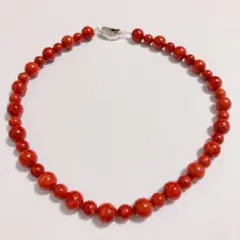 イソバナ珊瑚 山珊瑚 ネックレス 全長約42cm 8mm 10mmコンビ
