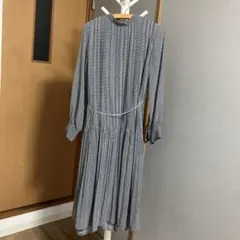 index 訳ありチェック柄長袖ワンピース　M