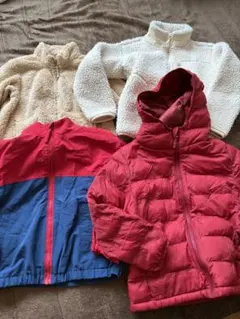 ユニクロ　120 キッズ　子供服　セット　防風　フリース　ダウン　ジャケット