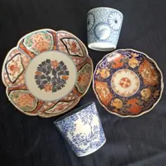 江戸後期古伊万里 染付 輪花皿 鉢 5点セット 陶磁器 茶道具 - メルカリ