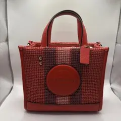 coach デンプシー トート 22 ラフィア ウィーブ ウィズ コーチ パッチ