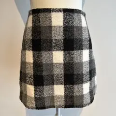 evelyn チェック柄ミニスカート ブラック/ホワイト