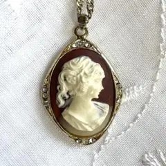 ヴィンテージ カメオペンダントネックレス シェル ゴールド アンティークレトロ⑤