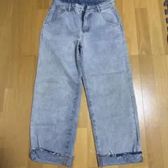 ライトブルーワイドレッグデニム