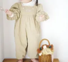 LIILU 海外子供服　18m 80 花柄刺繍　ロンパース　パンツ　カバーオール
