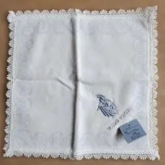 WEDGWOOD 刺繍 レース付きタオルハンカチ