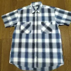 Lee Cooper 半袖シャツ　青白チェック柄　160cm