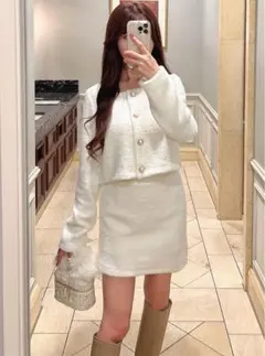 GRL ラメシャギージャケット×ミニスカートセットアップ