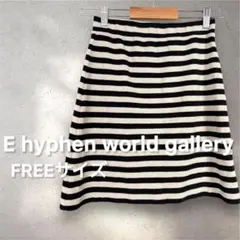 E hyphen world gallery ボーダー柄スカート レディース