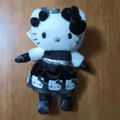 【京都限定】 ハローキティ　キティ展 ぬいぐるみ　モノトーンドレス　マスコット
