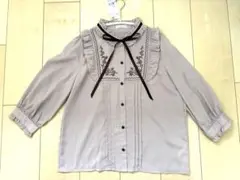 新品未使用タグ付　アクシーズファム　バラ刺繍七分袖ブラウス　淡ピンク　Mサイズ