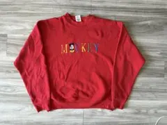 90s MICKEY & CO スウェット USA製ミッキー XL レッド