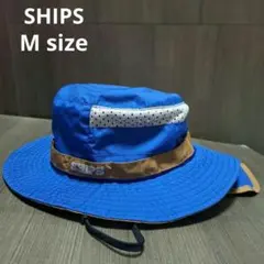 訳あり特価★　SHIPS　キッズ　 サファリハット M 　ブルー　帽子　メッシュ