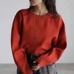 Pecopeco様専用♡スウェットライクニットプルオーバー　レッド　赤