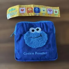 セサミストリート⭐︎ガチャ もこもこポーチ クッキーモンスター