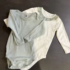 プチバトー　ナルミヤ　ロンパース　長袖　80 2点セット