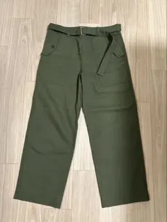 オリーブグリーン ワークパンツ ベルト付きのサムネイル