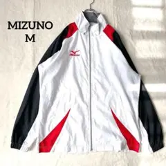 ミズノ　ウィンドブレーカー　スポーツ　ロゴ刺繍　ユニセックス　カジュアル　白　M