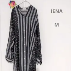 ワンピース ロングワンピース M イエナ IENA 黒 柄 デザイン