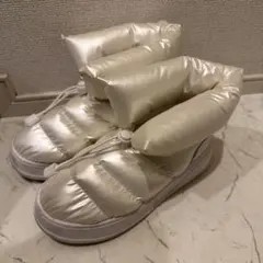 ホワイト ブーツ ダウン ムートン