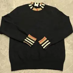 バーバリー　カシミヤ混　ニット　ブラック　Mサイズ