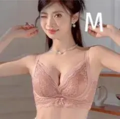 楽ブラ 楽盛り 脇高下着2916ピンクMノンワイヤーブラショーツセット