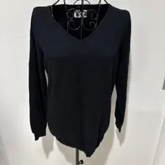 antiqua アンティカ Vネックセーターブラック