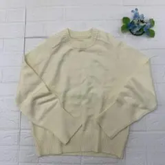 セゾンドパピヨン　ニット　シンプル　ベーシック　ホワイト　無地　モノトーン