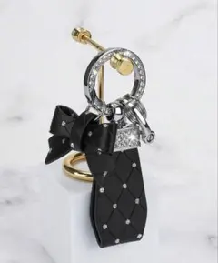 ラインストーン キルティング リボン キーホルダー shein