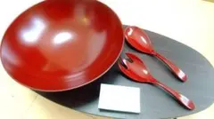 【新品】山田平安堂 赤漆器ボウルとサーバーセット