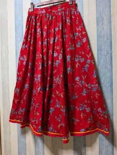 90s KENZO 花柄 ロングスカート フローラルフレアスカート Mのサムネイル