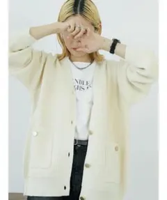 【美品】Samansa Mos2 blue 金ボタン カーディガン 春 羽織り